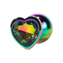 Plug anal X-MEN Secret Shine Metal Butt Plug, bază cu cristal, lungime 9.5 cm, diametru 4.1 cm (mărime L), multicolor