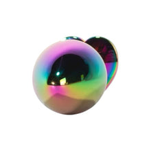 Plug anal X-MEN Secret Shine Metal Butt Plug, bază cu cristal, lungime 9.5 cm, diametru 4.1 cm (mărime L), multicolor