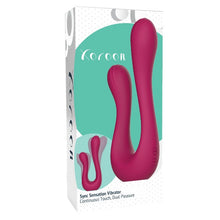 Vibrator dublu XOCOON Sync Sensation Vibrator, pentru stimularea clitorisului și punctului G, 10 funcții de vibrație, roz fuchsia