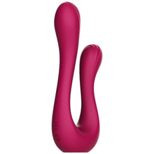 Vibrator dublu XOCOON Sync Sensation Vibrator, pentru stimularea clitorisului și punctului G, 10 funcții de vibrație, roz fuchsia