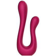 Vibrator dublu XOCOON Sync Sensation Vibrator, pentru stimularea clitorisului și punctului G, 10 funcții de vibrație, roz fuchsia