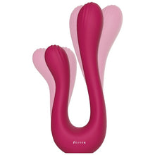 Vibrator dublu XOCOON Sync Sensation Vibrator, pentru stimularea clitorisului și punctului G, 10 funcții de vibrație, roz fuchsia