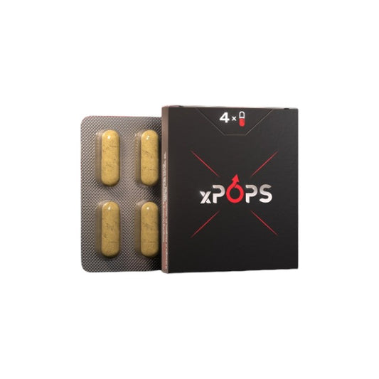 Supliment alimentar xPOPS, sub formă de capsule, ajută la susținerea potenței și erecției, cu ghimbir și palmier pitic, 4 buc