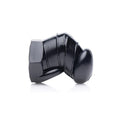Cușcă pentru penis XR BRANDS Detained, pentru castitate bărbați, din cauciuc, cu pereți rigizi pentru stimulare, negru, diamentru 2.8 cm