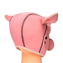 Cagulă porc XR BRANDS Master Series SWINE - Pig Neoprene Hood, pentru jocuri BDSM și de fantezie, culoare roz