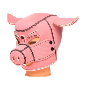 Cagulă porc XR BRANDS Master Series SWINE - Pig Neoprene Hood, pentru jocuri BDSM și de fantezie, culoare roz