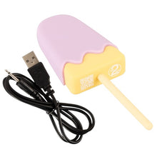 Vibrator YOU2TOYS Vibrating Popsicle, în formă de înghețată, 10 funcții de vibrație, din silicon, mov cu galben