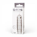 Manșon pentru penis A-TOYS Tark, pentru îngroșare și stimulare intensă, texturat, cu striații, transparent, 14 cm