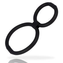 Inel pentru penis ADDICTED TOYS - Ajustable Ring , dublu, pentru imbunatatirea performantelor sexuale, din silicon, negru