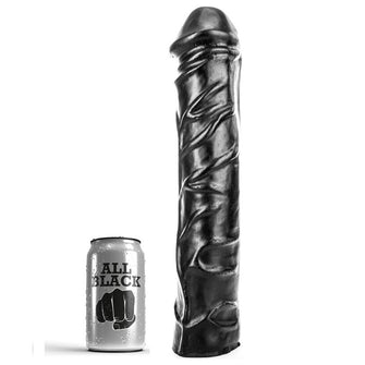 Dildo ALL BLACK - Giant Soft, pentru penetrare tip fisting, negru, 32 cm