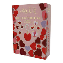 Kit Amour - The Hearts Of Love, ideal pentru cupluri, vibrator cu 7 functii de vibrare, plug anal S, mini perna, lumanare de masaj, mini bici, lubrifiant 50 ml, petale de trandafir, rosu