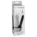 Inel dublu pentru penis cu dildo PIPEDREAM Anal Fantasy, pentru dublă penetrare, lungime 13.1 cm, negru