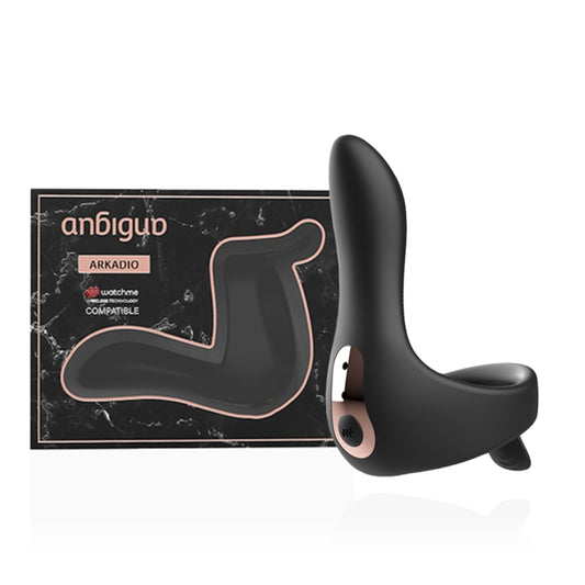 Stimulator pentru penis si perineu ANBIGUO Arkadio, compatibil Watchme, 8 functii de virbatie, negru