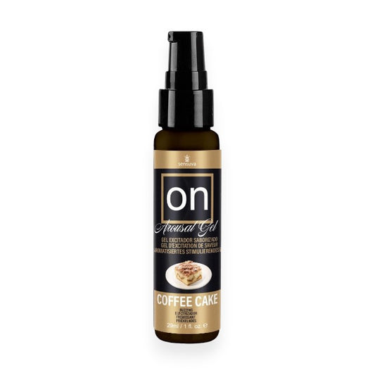 Lubrifiant stimulator pe bază de apă SENSUVA ON Coffee Cake, cu efect de încălzire pentru stimularea clitorisului, 29 ml