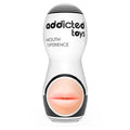 Masturbator manual ADDICTED TOYS Mouth Experience, pentru simulare realistă sex oral, material TPE, alb