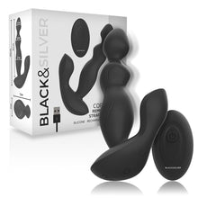 Plug anal cu vibratie BLACK & SILVER - CORA, remote control, silicon, negru