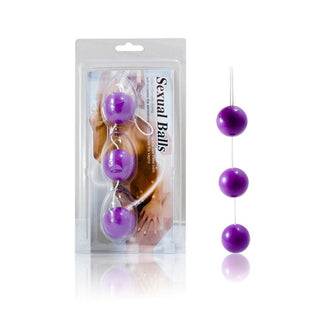 Set 3 bile anale BAILE, din material premium ABS, cu inel pentru extracție, diametru bile 3.4 cm, lungime 20 cm, violet