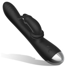 Vibrator BLACK&SILVER Adam, 10 functii de vibrare si stimulator tip rabbit