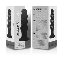 Plug Anal BLACK&SILVER SCOTT, din silicon, 12.5 cm