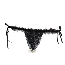 Brazilian Panty Black INTT, cu inel de Perle stimulatoare și Lubrifiant cu aromă de căpșuni 50ml