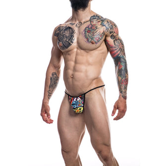 Chilot tanga sexy CUT4MEN - Briefkini Tatto, pentru barbati, multicolor, marime L