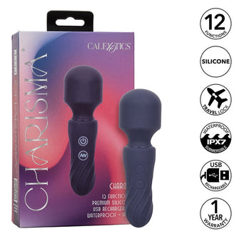 Aparat de masaj și vibrator CALEXOTICS - CHARISMA CHARM, pentru corp si zonele intime, 12 functii de vibratie, mov