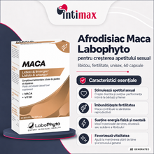 Afrodisiac Maca Labophyto, pentru cresterea apetitului sexual, libidoului, fertilitate, unisex. 60 capsule