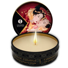 Lumanare pentru masaj ROMANCE - Shunga, cu aroma de capsuni, 30 ml