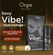 Gel ORGIE Sexy Vibe! Liquid Vibrator - High Voltage, pentru stimulare clitoris si excitare, efect incalzire si furnicaturi, negru, 15 ml