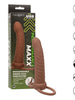 Strap-On CALEXOTICS - MAXX RIBBED, pentru dubla penetrare, 10 functii de vibrare, 15 cm, maro