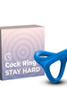 Inel pentru penis ARMONY - Tresor, dublu, pentru stimularea erectiei, din silicon, albastru