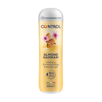 Gel pentru masaj și lubrifiant CONTROL Almond Hammam, capac cu bile de masaj, aromă de lapte de migdale, 200 ml