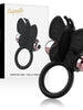 Inel vibrator pentru penis COQUETTE TOYS - Butterfly cock ring, pentru imbunatatirea performantelor sexuale si stimularea clitorisului, din silicon, negru