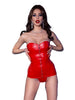 Corset din piele ecologică CHILIROSE CR-4491, Roșu,  S/M