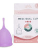 Cupe menstruale FEMI.EKO®, din silicon medical, protecție până la 12 ore, mărime S, mov