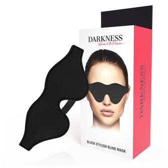 Mască DARKNESS Straight Black Stylish Mask, pentru jocuri erotice în cuplu, culoare negru