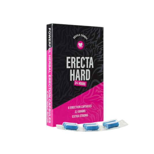 Capsule DEVIL’S CANDY Erecta Hard, pentru erecții puternice și de durată, cu maca și ginseng coreean, 6 buc