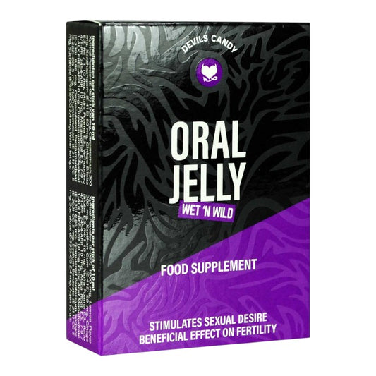 Jeleu DEVIL’S CANDY Oral Jelly, pentru creșterea libidoului și fertilitate, unisex, cu ginkgo biloba și maca, 5 plicuri x 10 ml