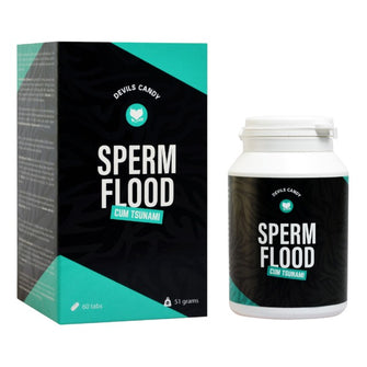 Capsule DEVIL’S CANDY Sperm Flood, pentru creșterea volumului și calității spermei, cu maca și guarana, 60 buc
