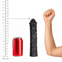 Dildo ALL BLACK - Giant Soft, pentru penetrare tip fisting, negru, 32 cm