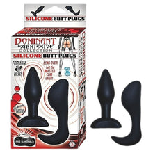 Set Plug anal Dominant - Submissive, din silicon de inalta calitate, plug 1 - 8,9 cm, plug 2 - 10,5 cm