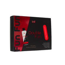 Set Vibrant INTT Double Fun cu Vibrator tip Bullet și lubrifiant cu aromă de căpșuni 50ml