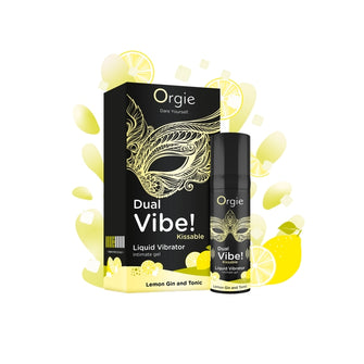 Gel ORGIE Dual Vibe! Kissable - Lemon Gin and Tonic, pentru stimulare clitoris si excitare, efect incalzire si furnicaturi, 15 ml