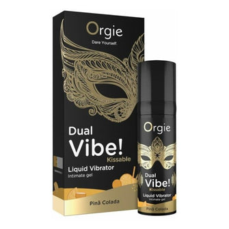 Gel ORGIE Dual Vibe!Kissable - Pina Colada, pentru stimulare clitoris si excitare, efect incalzire si furnicaturi, 15 ml