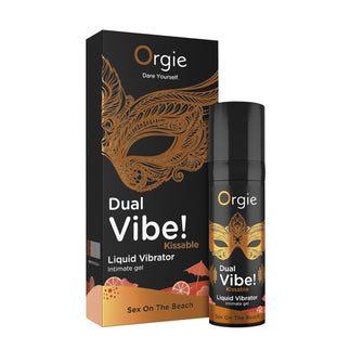 Gel ORGIE Dual Vibe! Kissable - Sex On The Beach, pentru stimulare clitoris si excitare, efect incalzire si furnicaturi, 15 ml