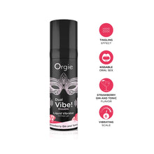 Gel ORGIE Dual Vibe! Kissable - Strawberry Gin and Tonic, pentru stimulare clitoris si excitare, efect incalzire si furnicaturi, 15 ml