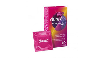 Prezervative cu striatii Durex Pleasure Me, 56 mm, 1 cutie x 10 buc