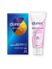 Pachet pentru cupluri: Prezervative Durex Natural XL, 12 buc + Lubrifiant pe bază de apă Durex Natural Extra Sensitivo, 100 ml
