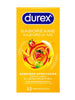 Prezervative DUREX Saboreame, cu aromă de fructe, diverse culori, din latex, diametru 53 mm, 12 buc