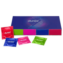 Set prezervative DUREX Surprise Me, diverse sortimente, extra subțiri, groase, cu nervuri și puncte, din latex, diametru 53/56 ± 2 mm, 40 buc